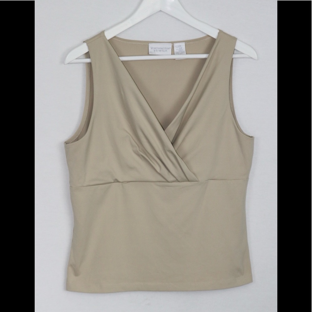 Cream - Stretch - Cross-front Top - L/G